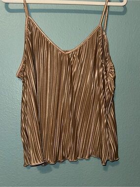 Pleated metallic tank top
